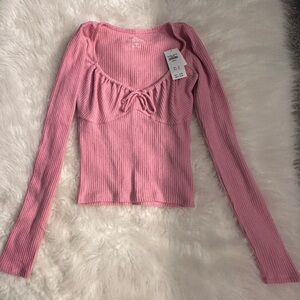 NWT Hollister Light Pink Cozy Ribbed Top. XS